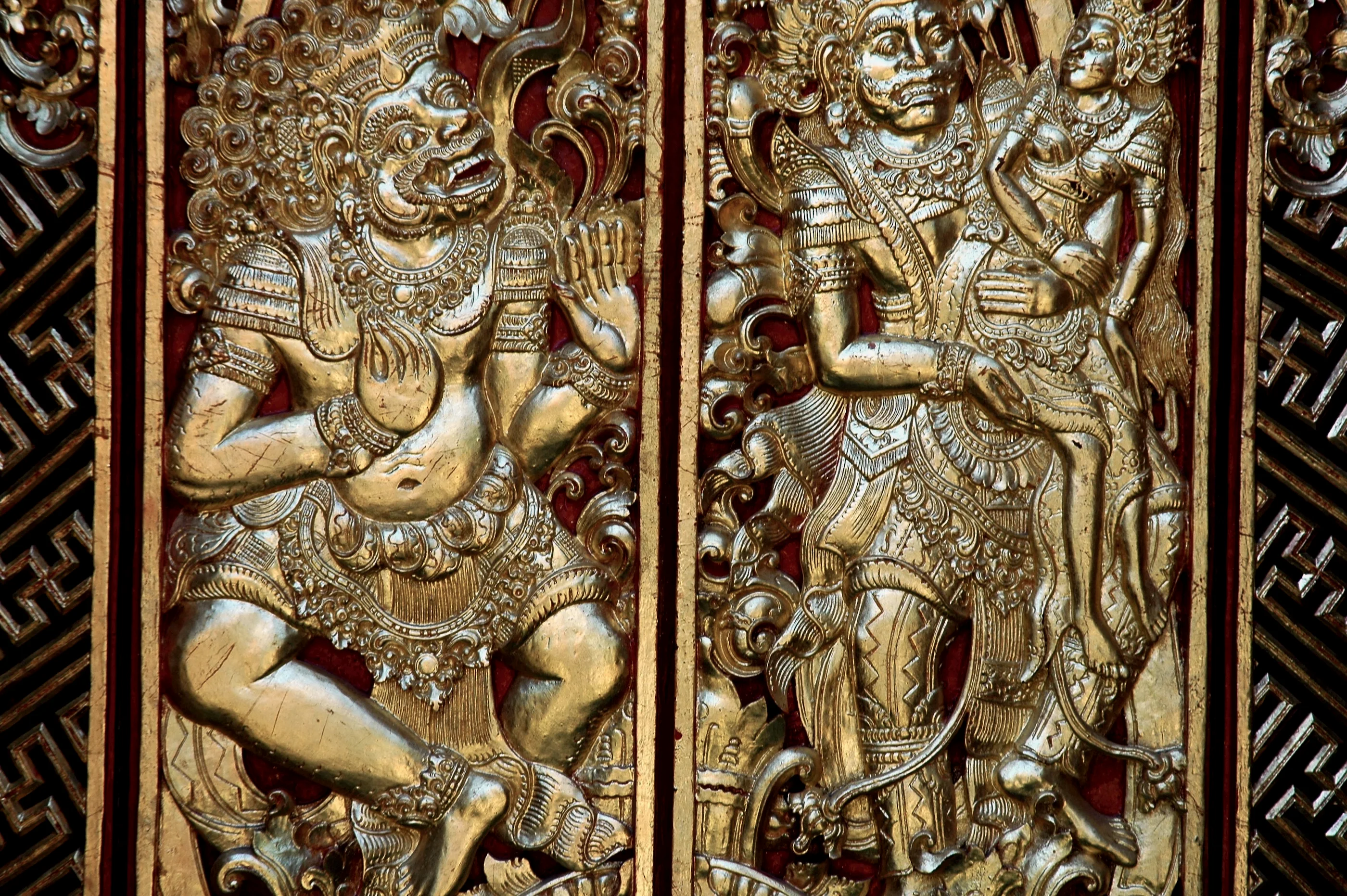 Gilded carved doors of a temple in Seminyak